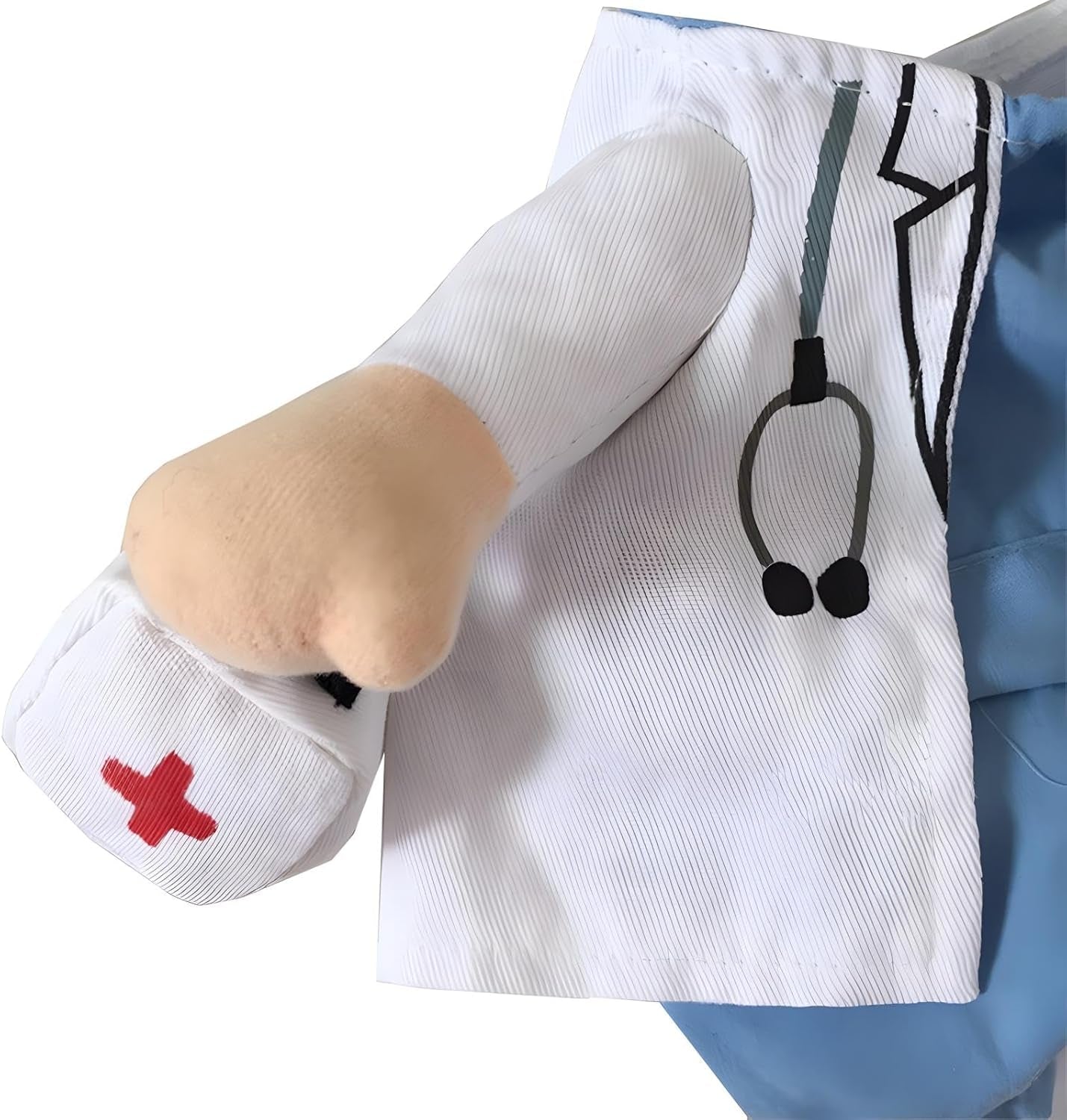 Dog Cat Doctor Costume Pet Doctor Clothing Halloween Jeans Outfit Apparel (XS)