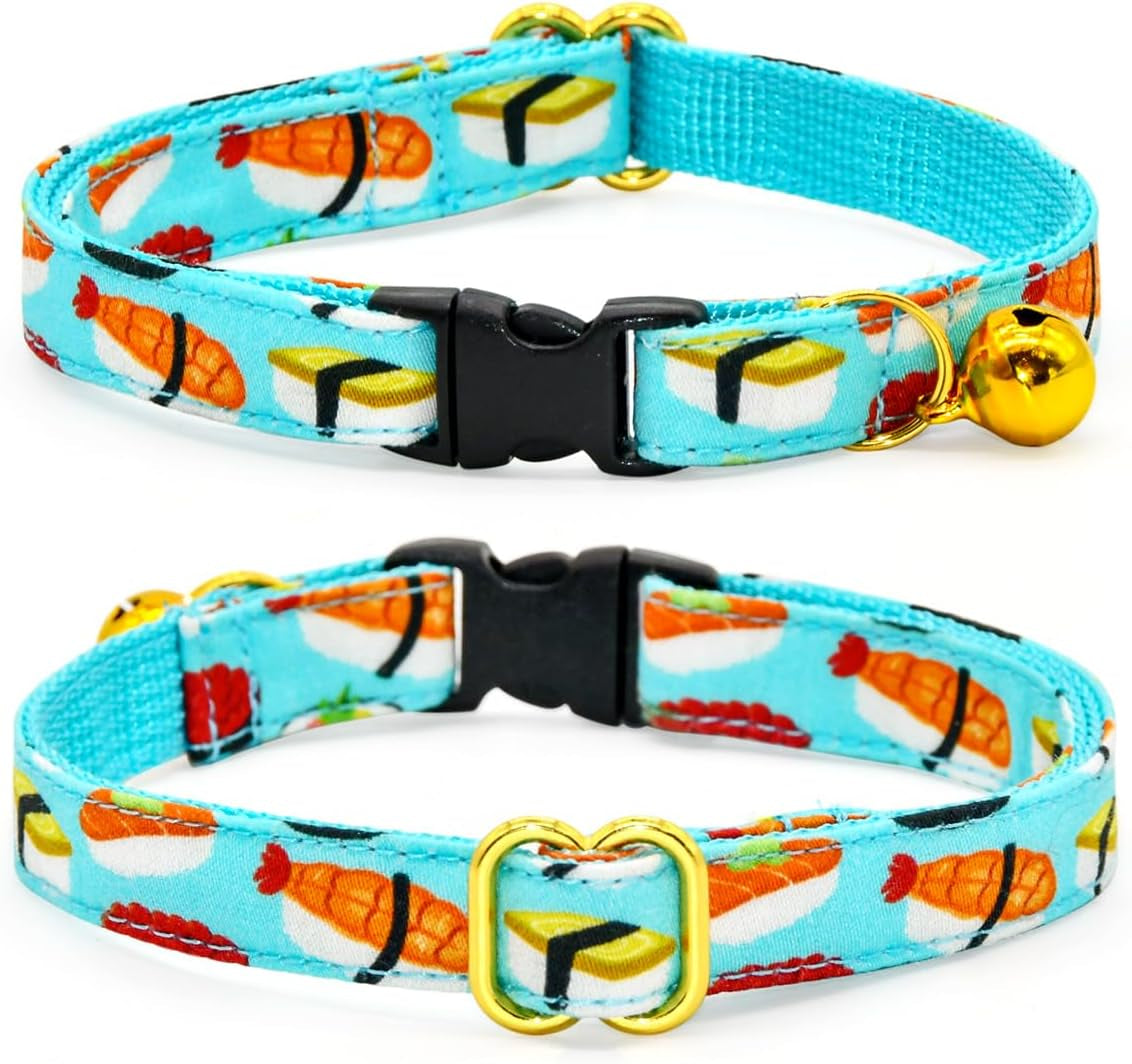 Sushi Cat Collar Bow Tie, Breakaway Safety Collar, Wedding/Birthday Bowtie Collar for Kitten