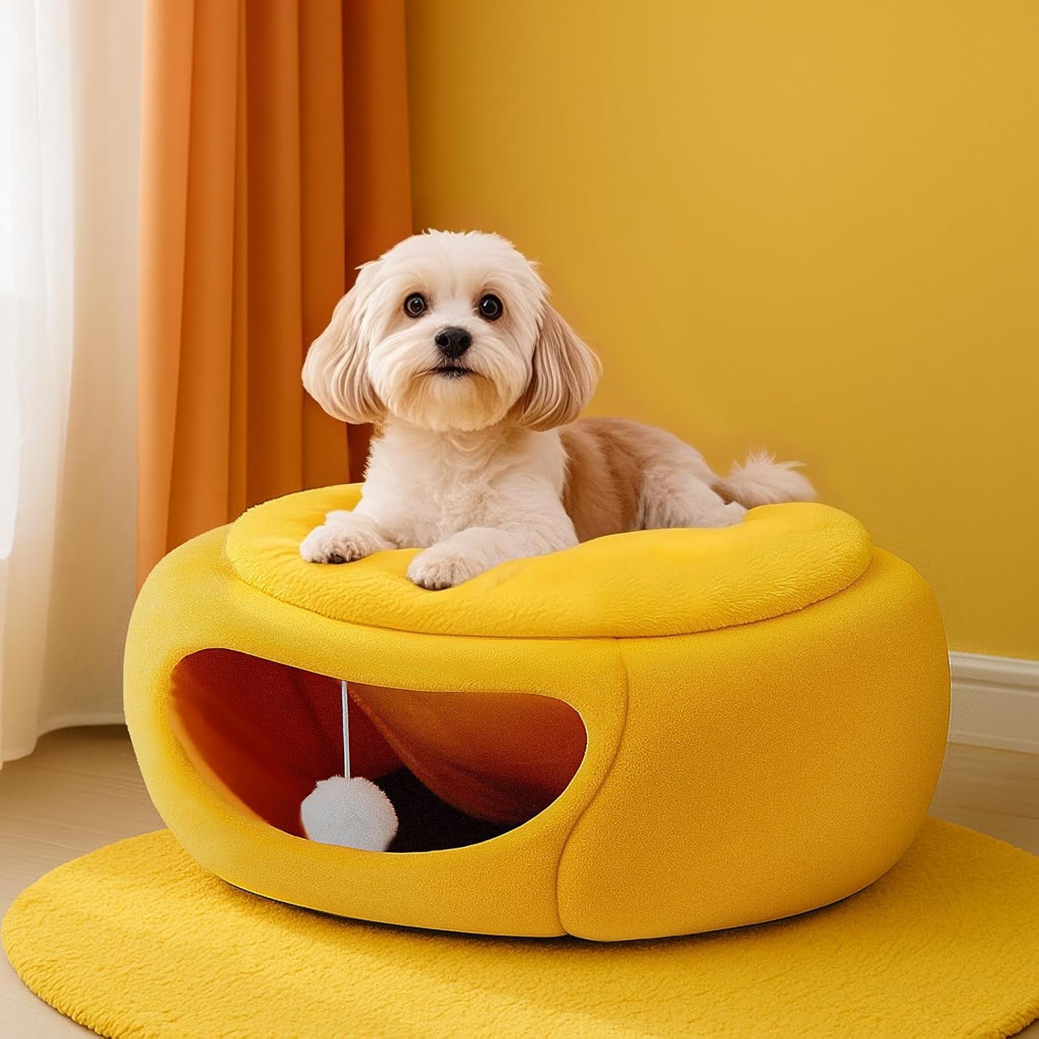 The Purrfect Pear Hideaway - Cute Cat Beds for Indoor Cats -Soft Washable Pet Bed - Funny Pear Cat Cave