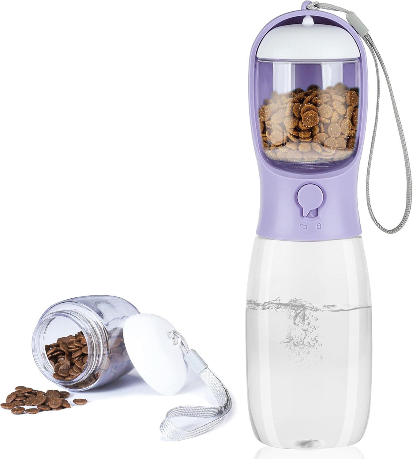 Sip & Snack Travel Bottle - Portable Water Bottle with Food Container for Dogs