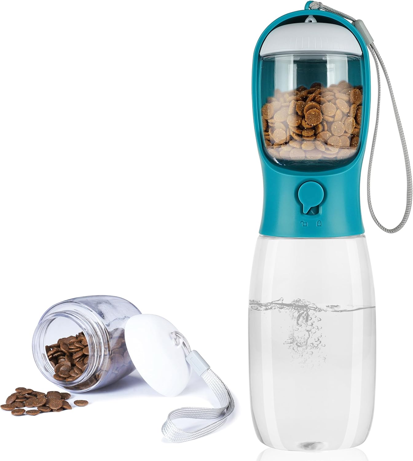 Sip & Snack Travel Bottle - Portable Water Bottle with Food Container for Dogs