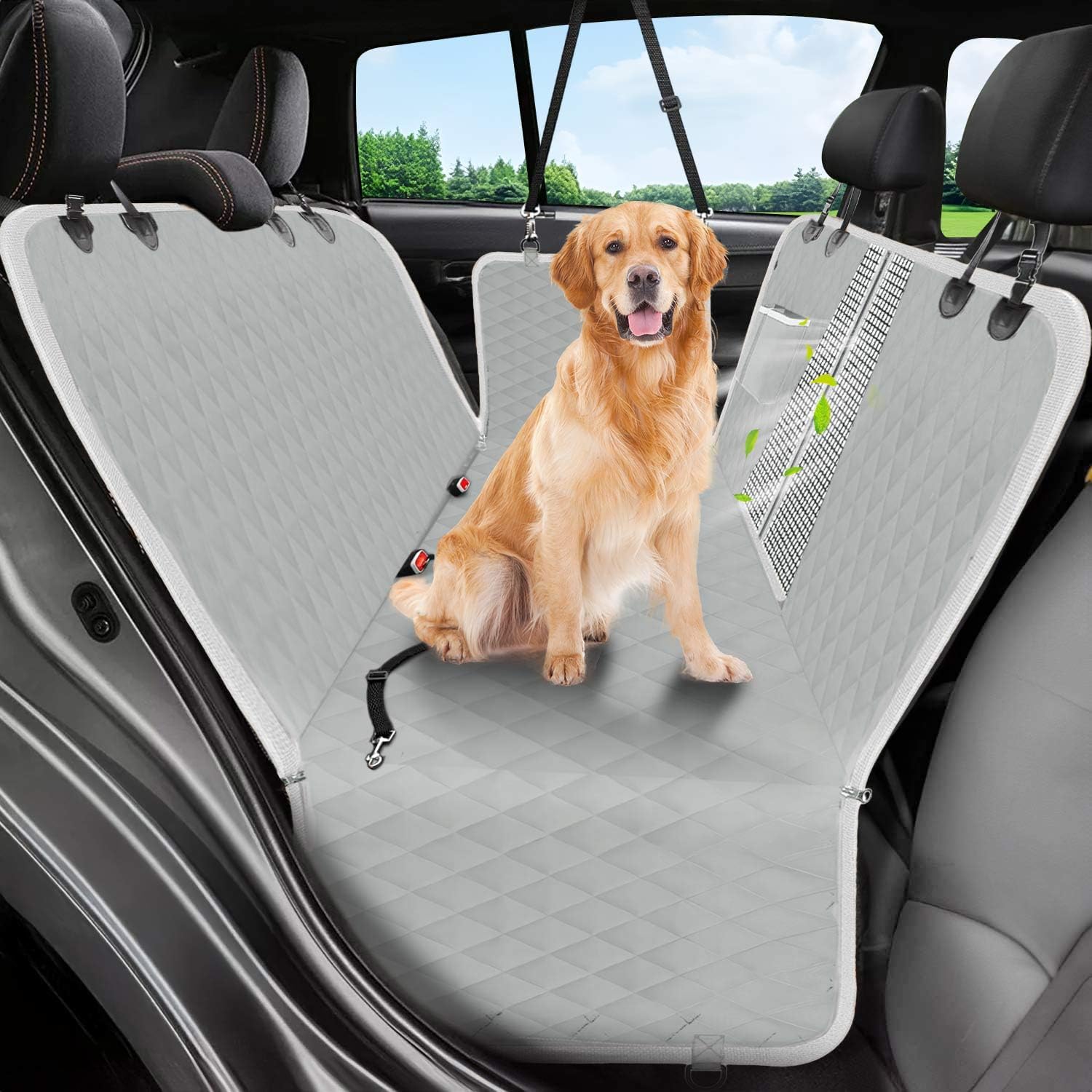 Premium waterproof dog car seat hammock cover for back seat protection in cars SUVs trucks