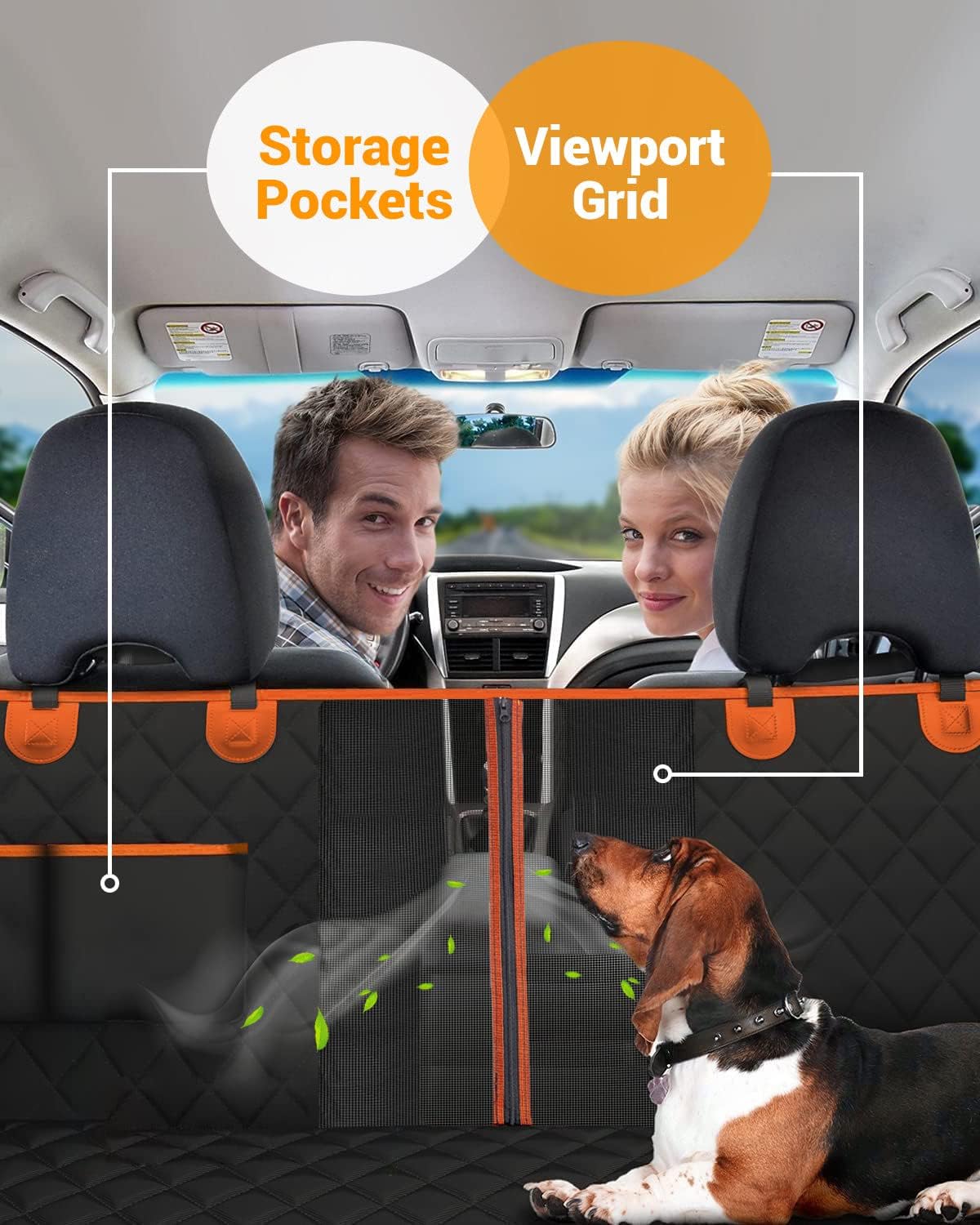 Premium waterproof dog car seat hammock cover for back seat protection in cars SUVs trucks
