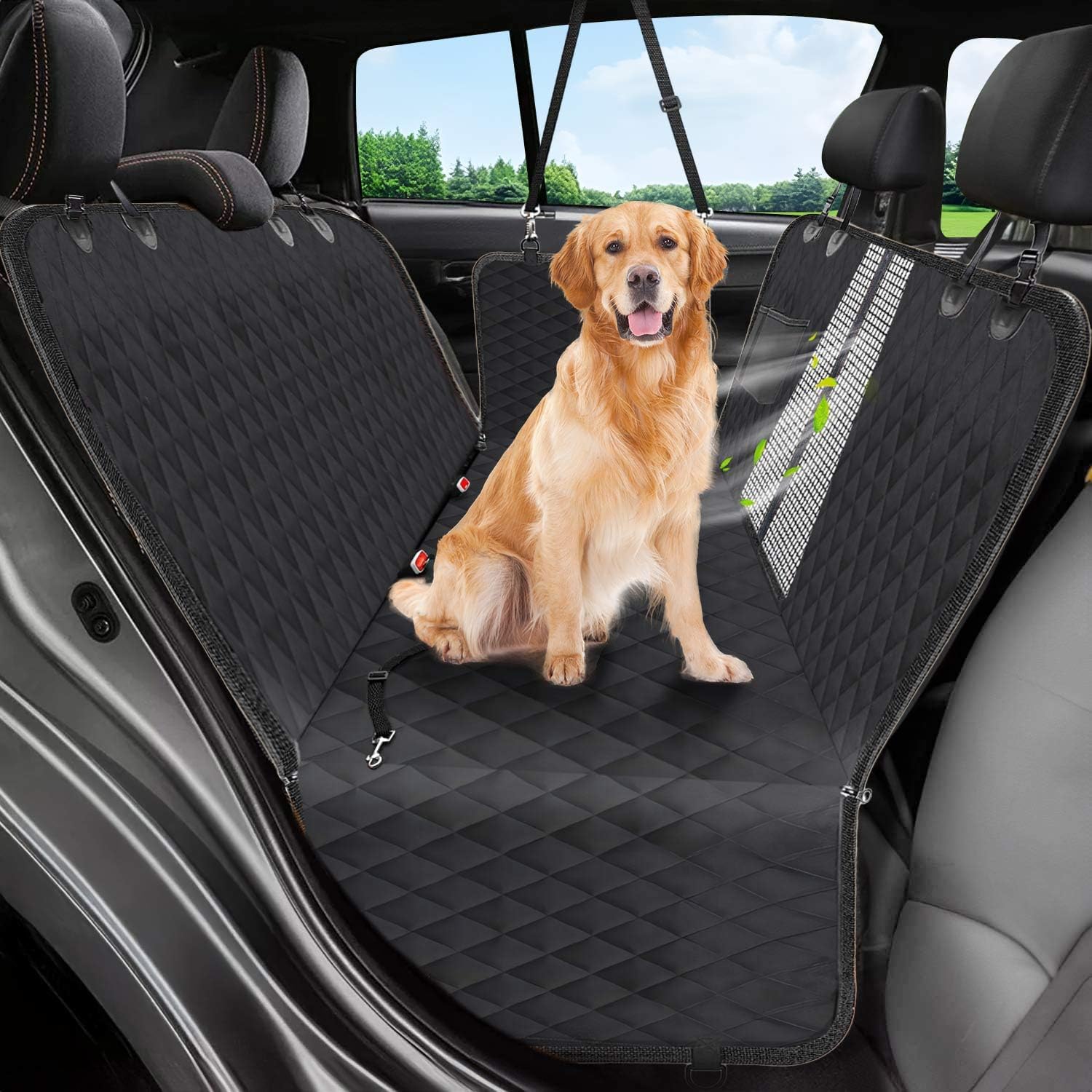 Premium waterproof dog car seat hammock cover for back seat protection in cars SUVs trucks
