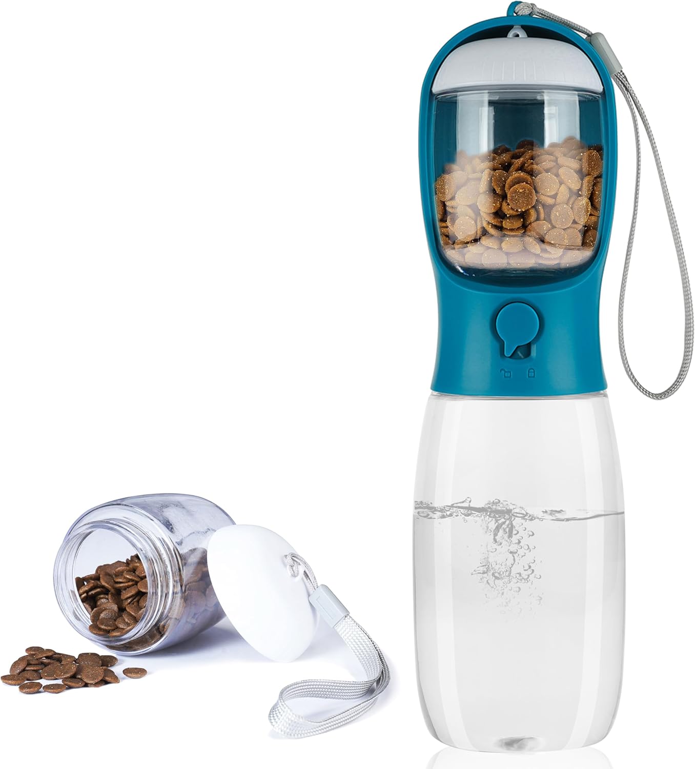 Sip & Snack Travel Bottle - Portable Water Bottle with Food Container for Dogs