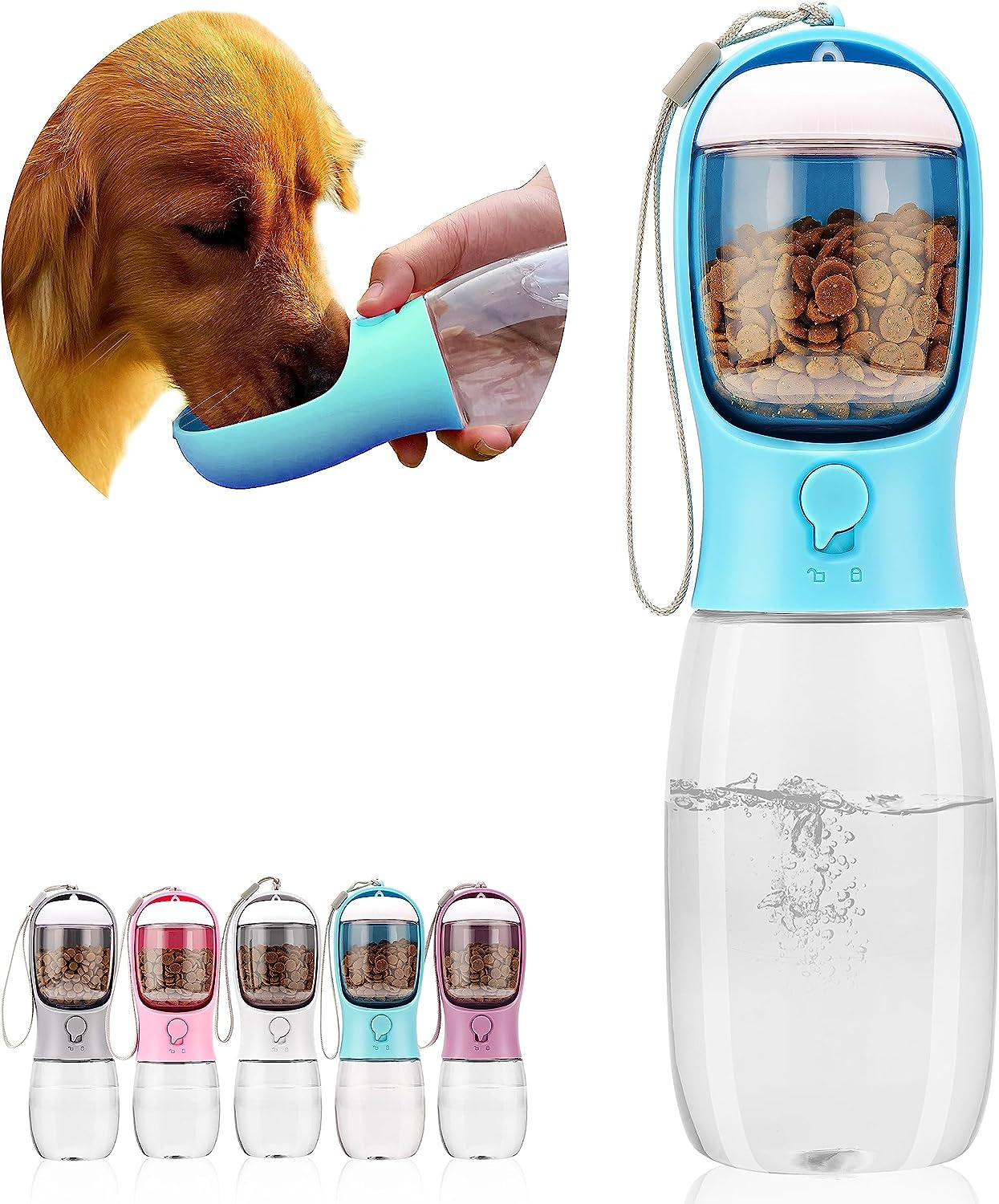 Sip & Snack Travel Bottle - Portable Water Bottle with Food Container for Dogs