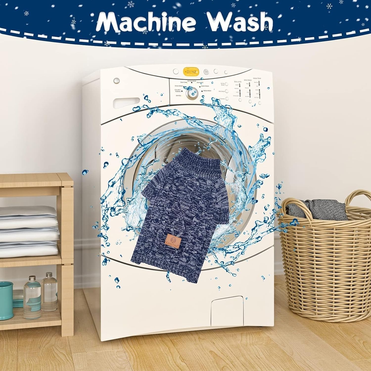 Knit Turtleneck Dog Sweater for Small Medium Large Dogs, Warm Puppy Clothes for Fall Winter, Cozy Sweatshirts Dog Coats for Cold Weather, Pullover Pet Jumper for Puppy Cats SM