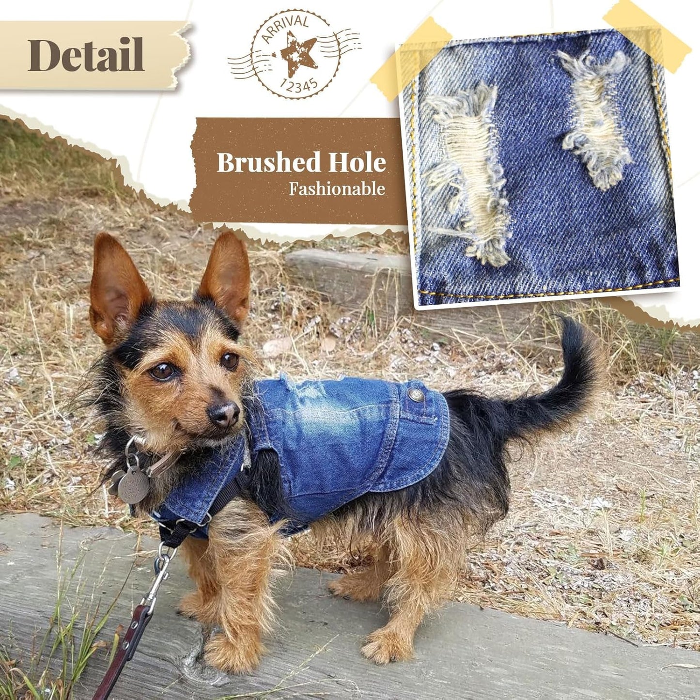 Cool Dog Jean Jacket Small Puppy Outfits Frenchie Clothes Denim Coats for Small Medium Dogs Cats Boys Girls Pet Vest Dog Shirt Clothing Doggy Costume (Blue, Xs(Suggest 2-4 Lbs))
