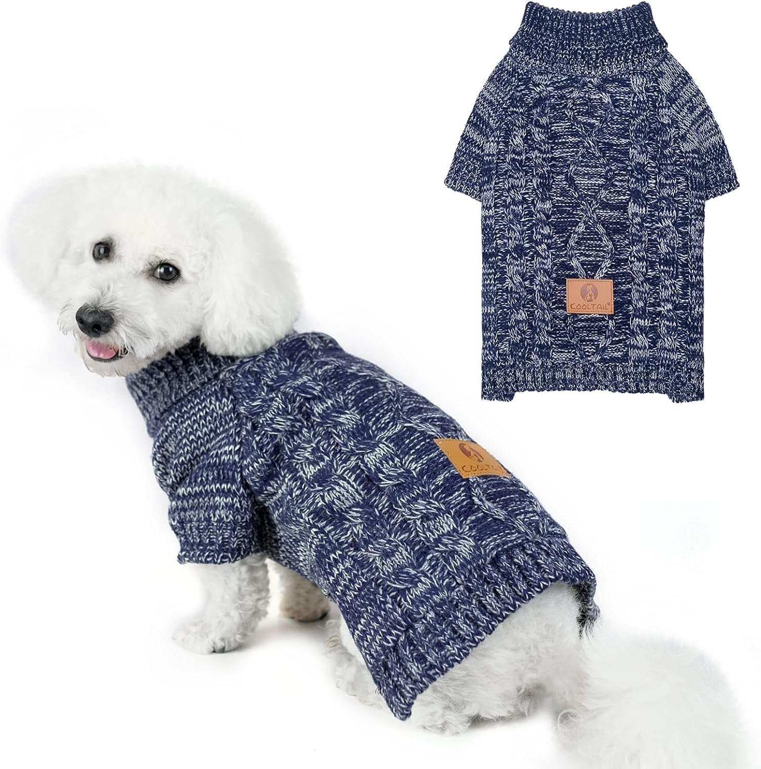 Knit Turtleneck Dog Sweater for Small Medium Large Dogs, Warm Puppy Clothes for Fall Winter, Cozy Sweatshirts Dog Coats for Cold Weather, Pullover Pet Jumper for Puppy Cats SM