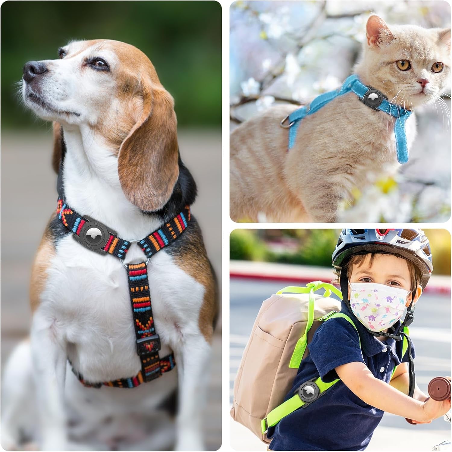 Airtag Holder for Dog Collar, [1 Pack] Waterproof Dog Collar Airtag Holder, Soft Silicone Full-Body Protective Anti-Lost Air Tag Case, Ultra-Durable, Easy Installation, Lightweight, Black