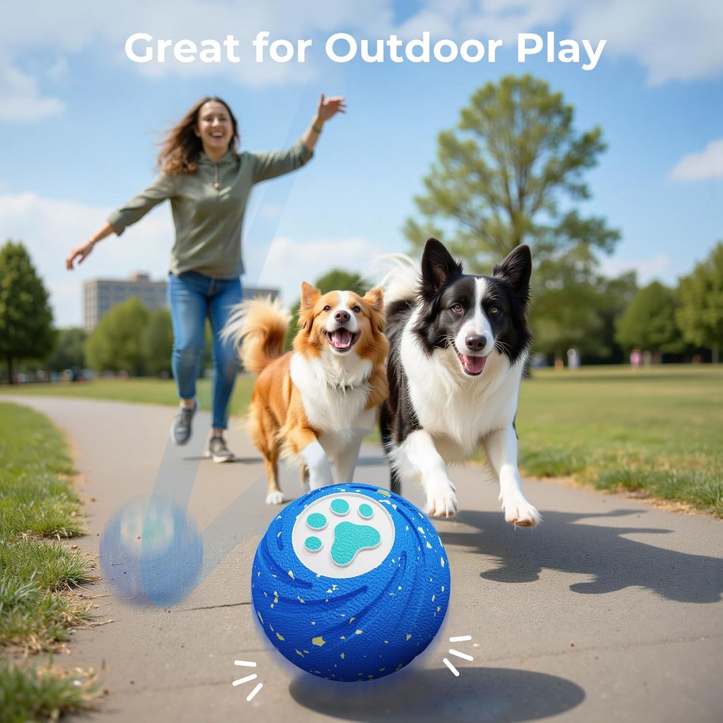 PupPursuit Power Ball Smart Interactive Dog Toys - Interactive Dog Ball for Medium & Large Dogs Durable E-TPU Dog Toy - Motion Activated Rolling Ball 