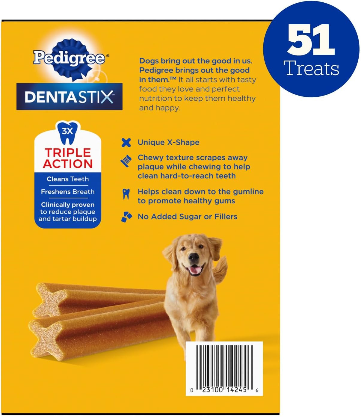 Dentastix Large Dog Treats, Original, Beef & Fresh, 2.73 Lb. Variety Pack (51 Treats Total)