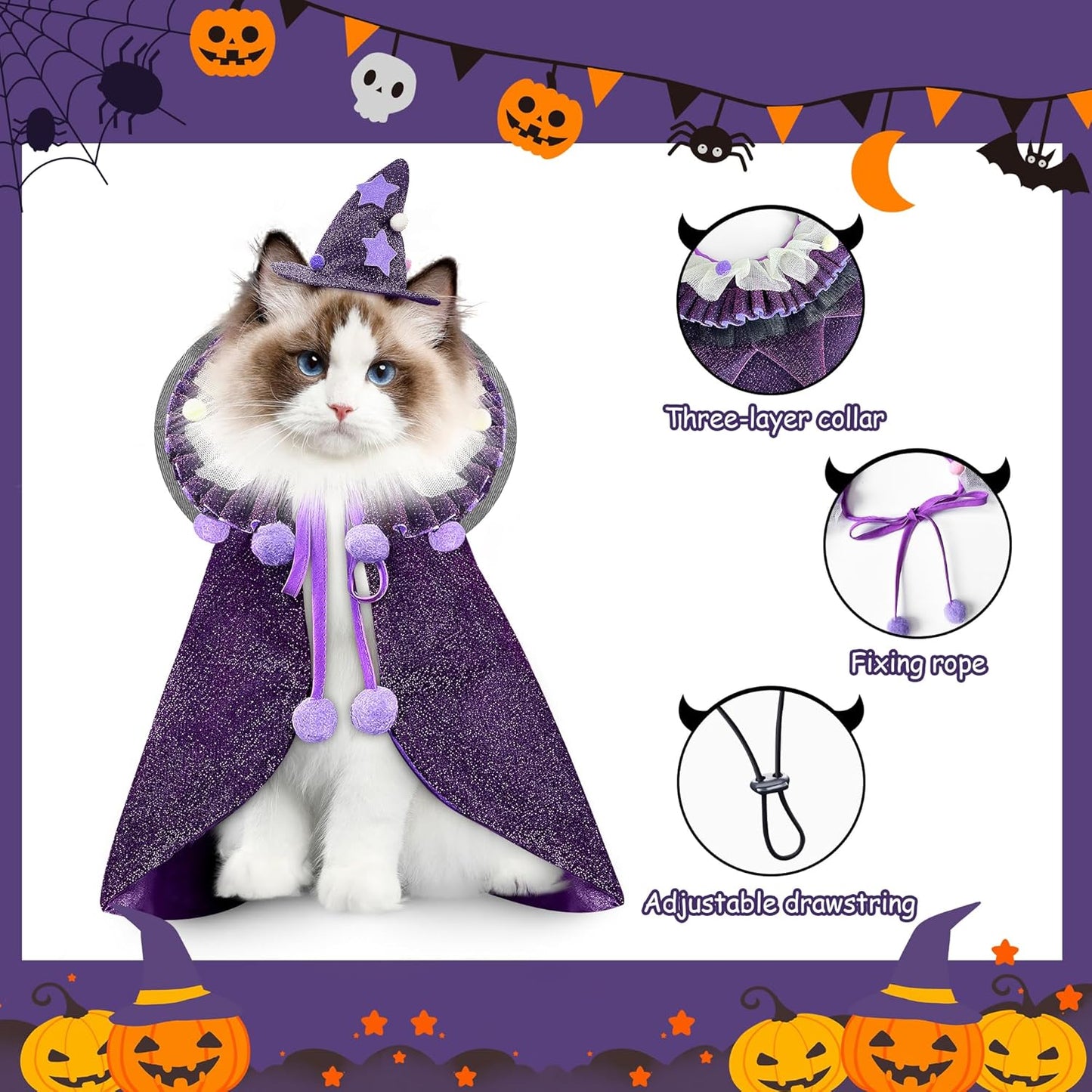 ✨ Mystic Whiskers Wizard Cape - for Cats and Small Dogs