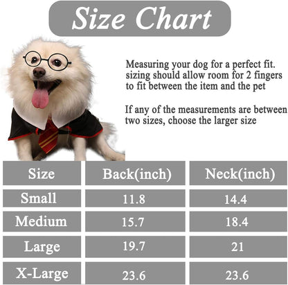 Halloween Costume Pet Wizard Outfit for Dogs and Cats Apparel, Costume, Clothing with Glasses 