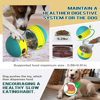 The Roll‑n‑Reward Enrichment Barbell  - Dog Puzzle Toy Adjustable Treat Dispensing Ball Food Dispenser 