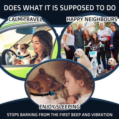 Anti Bark Collar - No Shock Training Dog Collar - Humane with Vibration and Sound Barking Collar for Small Medium Large Dogs 5-100Lbs - 2 Pack Blue Orange (Battery)