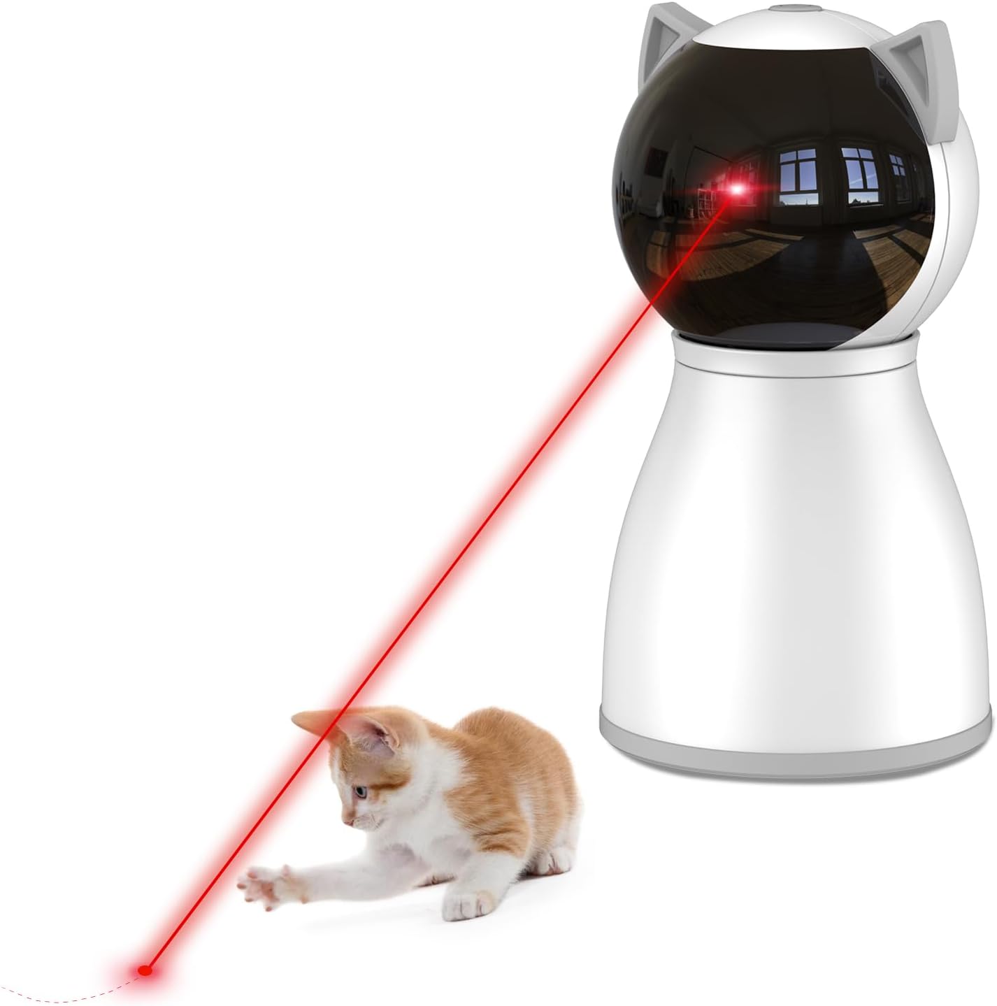 The MeowRay Auto Laser Toy  - Laser Cat Toys for Indoor Cats,Real Random Trajectory Motion Activated Rechargeable Automatic Cat Laser Toy