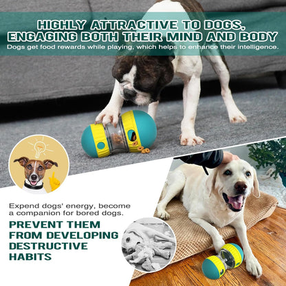 The Roll‑n‑Reward Enrichment Barbell  - Dog Puzzle Toy Adjustable Treat Dispensing Ball Food Dispenser 