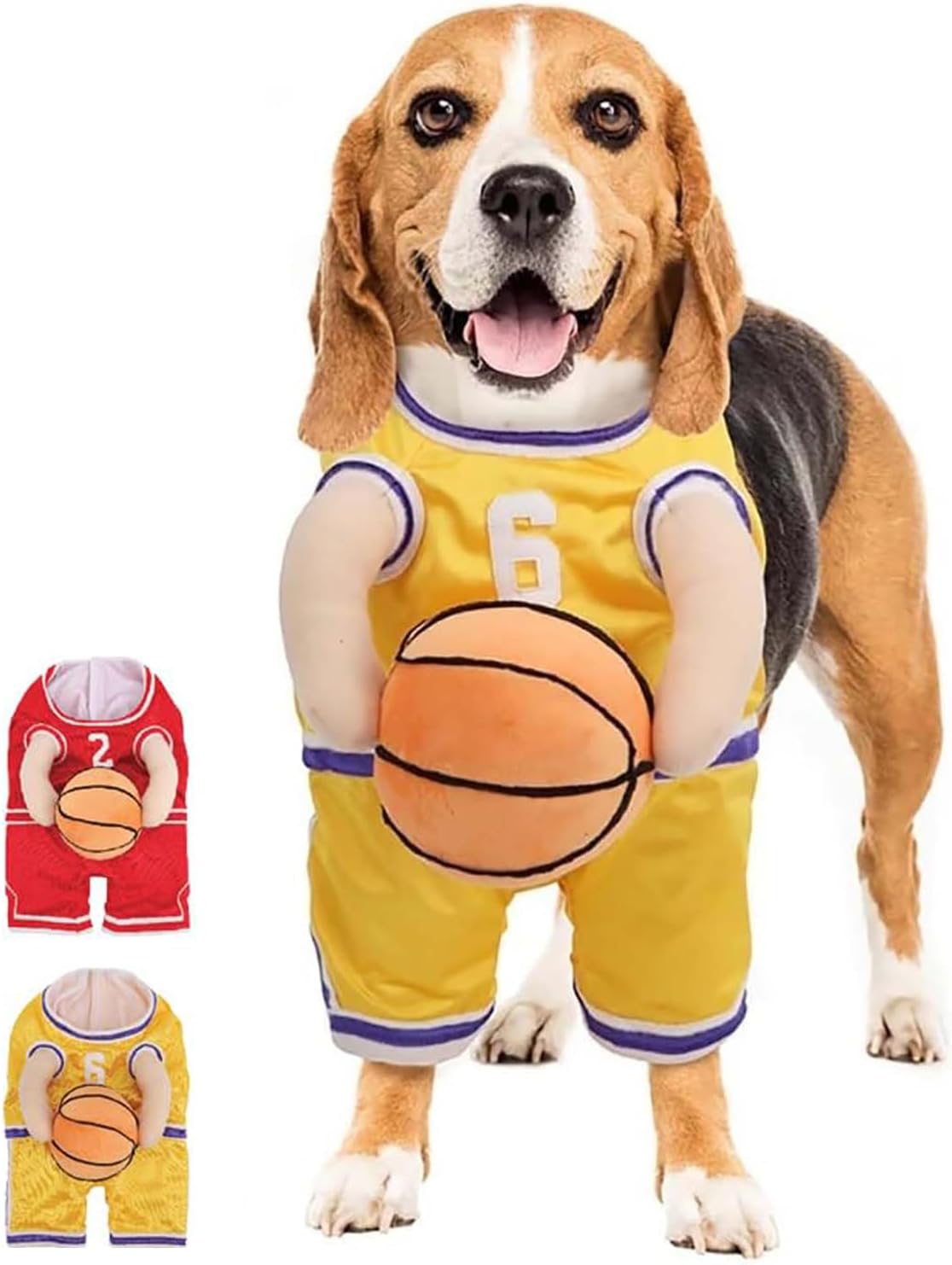 Captain Bouncy Paws Basketball Star Halloween Costume for Dogs with Ball 