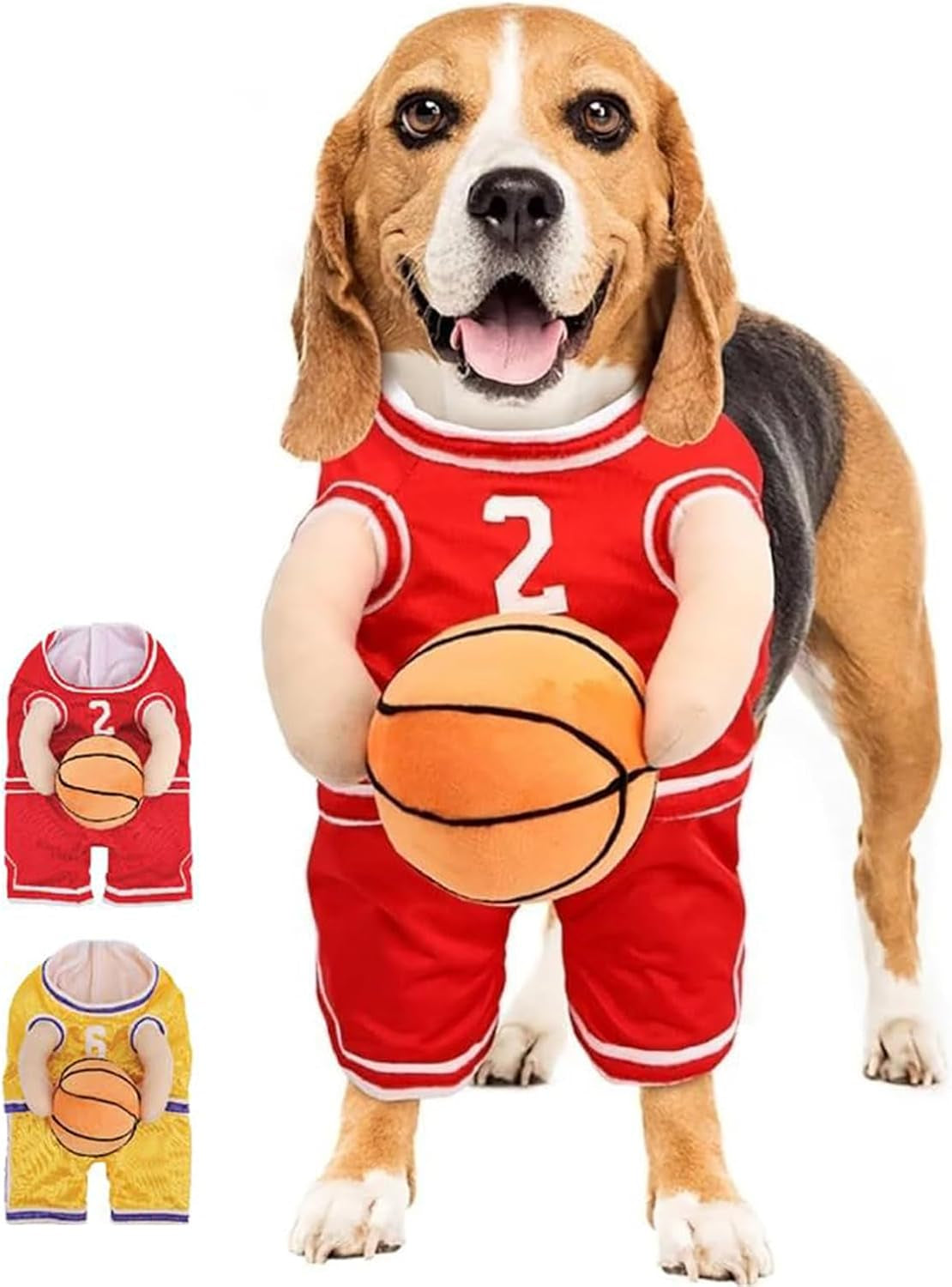 Captain Bouncy Paws Basketball Star Halloween Costume for Dogs with Ball 