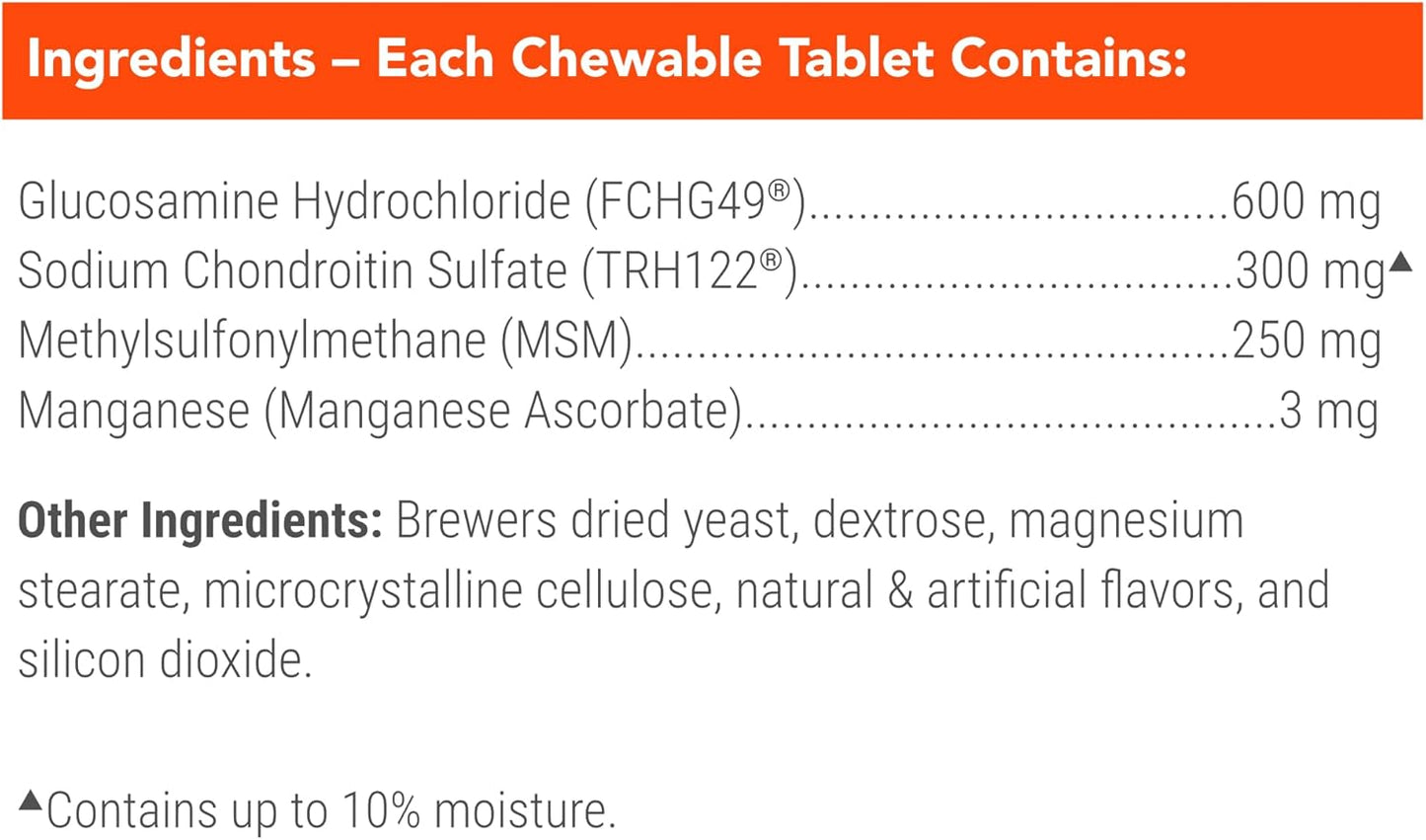 Nutramax Cosequin for Dogs Joint Health Supplement, Contains Glucosamine for Dogs, plus Chondroitin and MSM, Supports Healthy Joints, for All Breeds and Sizes, Chewable Tablets, 132 Count