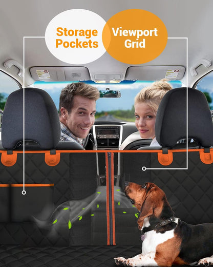 Premium waterproof dog car seat hammock cover for back seat protection in cars SUVs trucks
