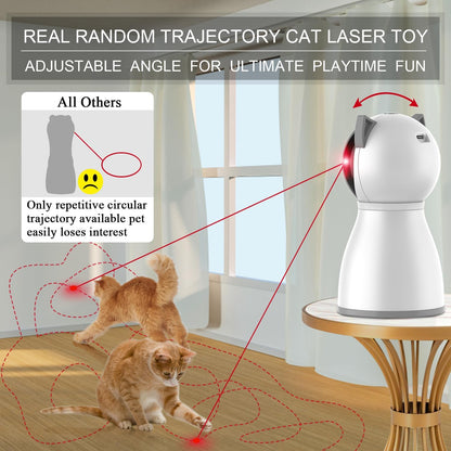 The MeowRay Auto Laser Toy  - Laser Cat Toys for Indoor Cats,Real Random Trajectory Motion Activated Rechargeable Automatic Cat Laser Toy