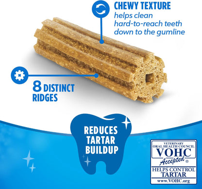 Daily Oral Care Dog Treats for Small and Medium Dogs, Chewy Dental Treat to Freshen Breath and Fight Tartar, Chicken Flavor - 40 Ct. Pouch