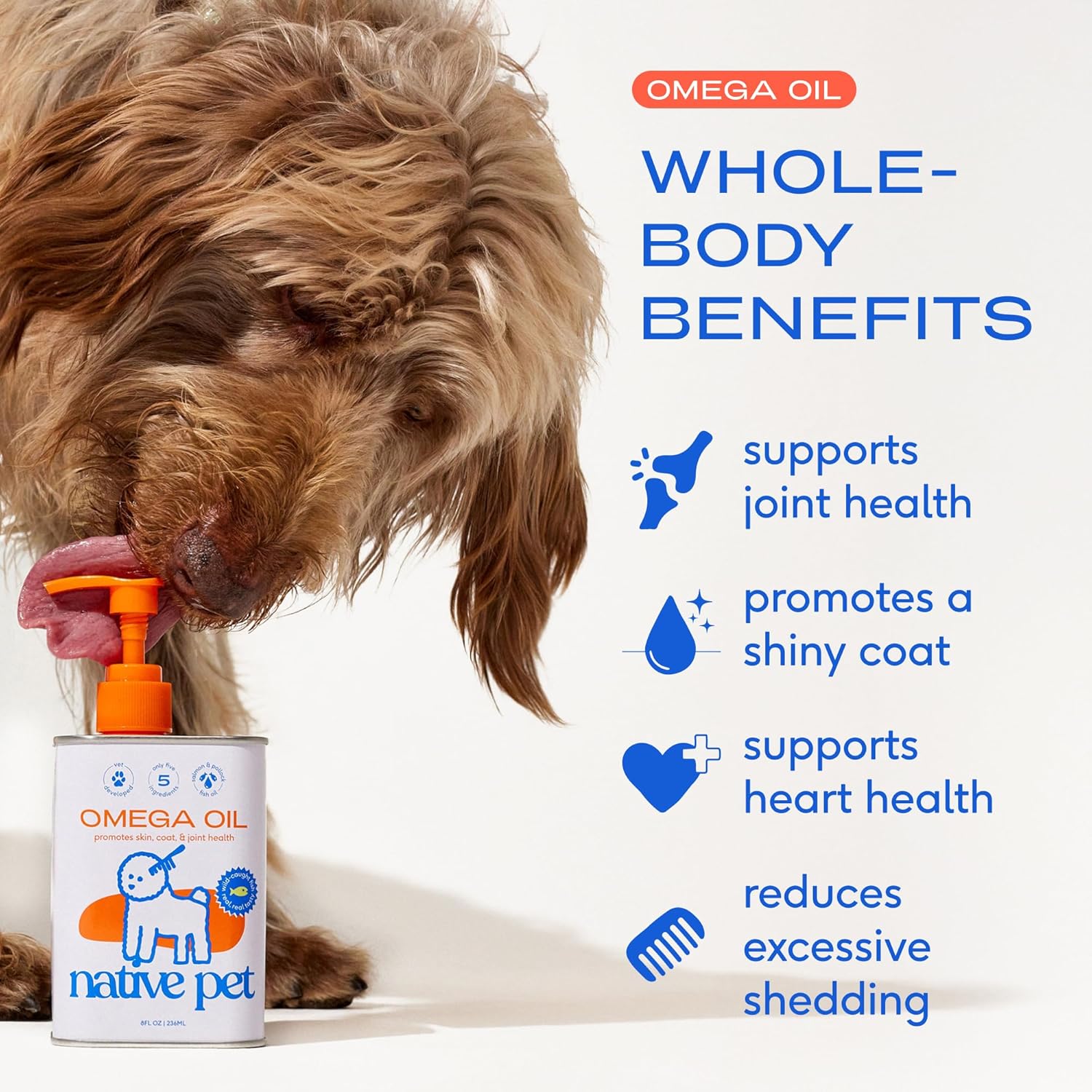 Omega 3 Fish Oil for Dogs & Cats - Promotes Healthy Skin, Shiny Coat, & Strong Joints - Made with Wild Alaskan Salmon Oil for Dogs – Tasty, Fast-Absorbing Omega 3 6 9 Liquid Supplement- 8Oz