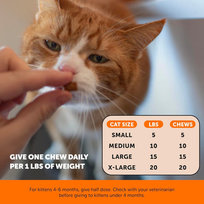 Cat Hip + Joint Health Chews – Crunchy & Creamy Cat Joint Support Supplement - Glucosamine, Chondroitin & Omega-3S – Supports Mobility, Flexibility & Comfort for Indoor & Outdoor Cats (Chicken 30-Day)