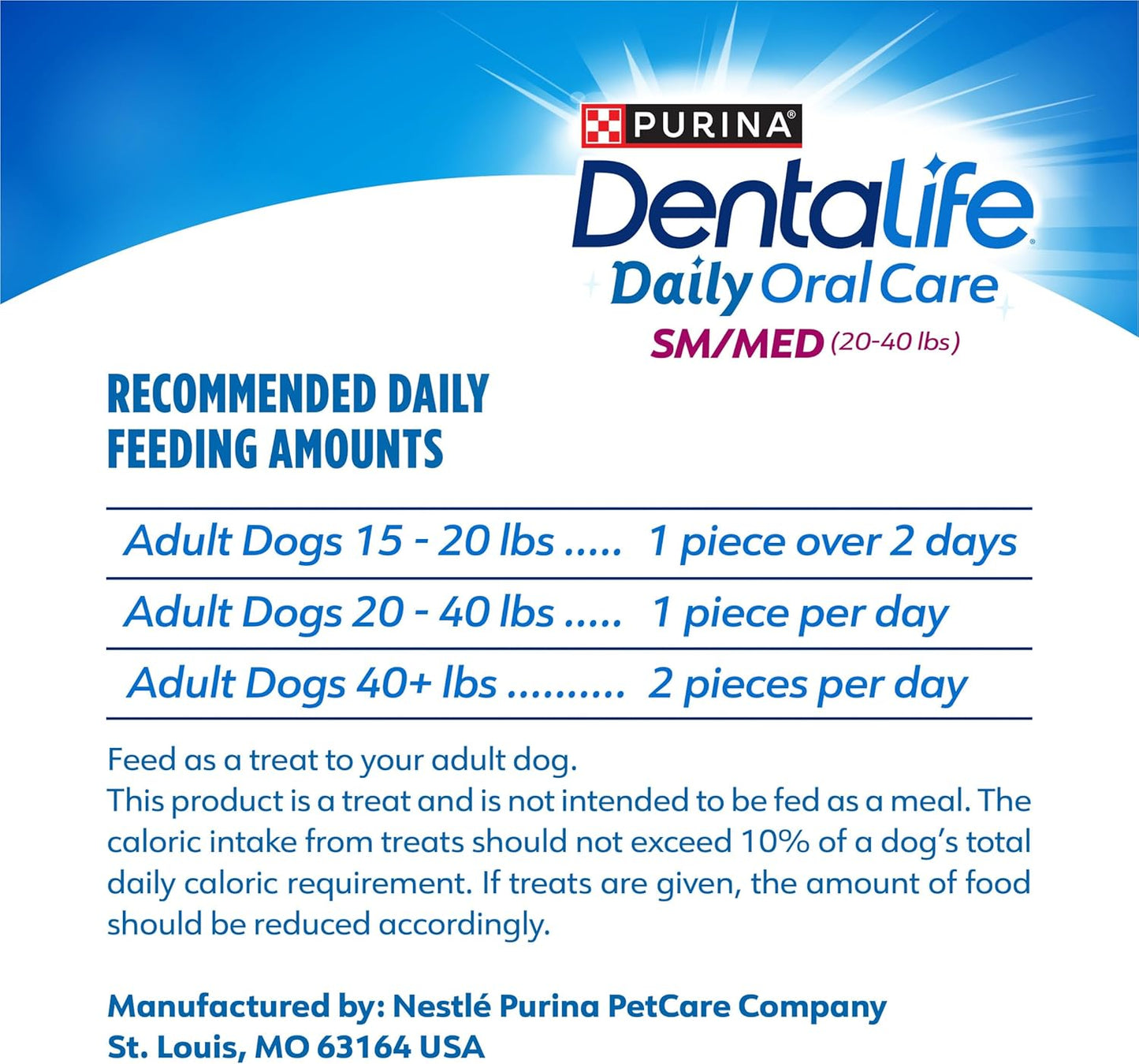 Daily Oral Care Dog Treats for Small and Medium Dogs, Chewy Dental Treat to Freshen Breath and Fight Tartar, Chicken Flavor - 40 Ct. Pouch