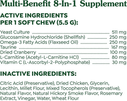 Dog Supplements 8-In-1 Multi-Benefit Dog Vitamins and Supplements Chicken Flavor, 15.5 Oz. Container, 80 Count