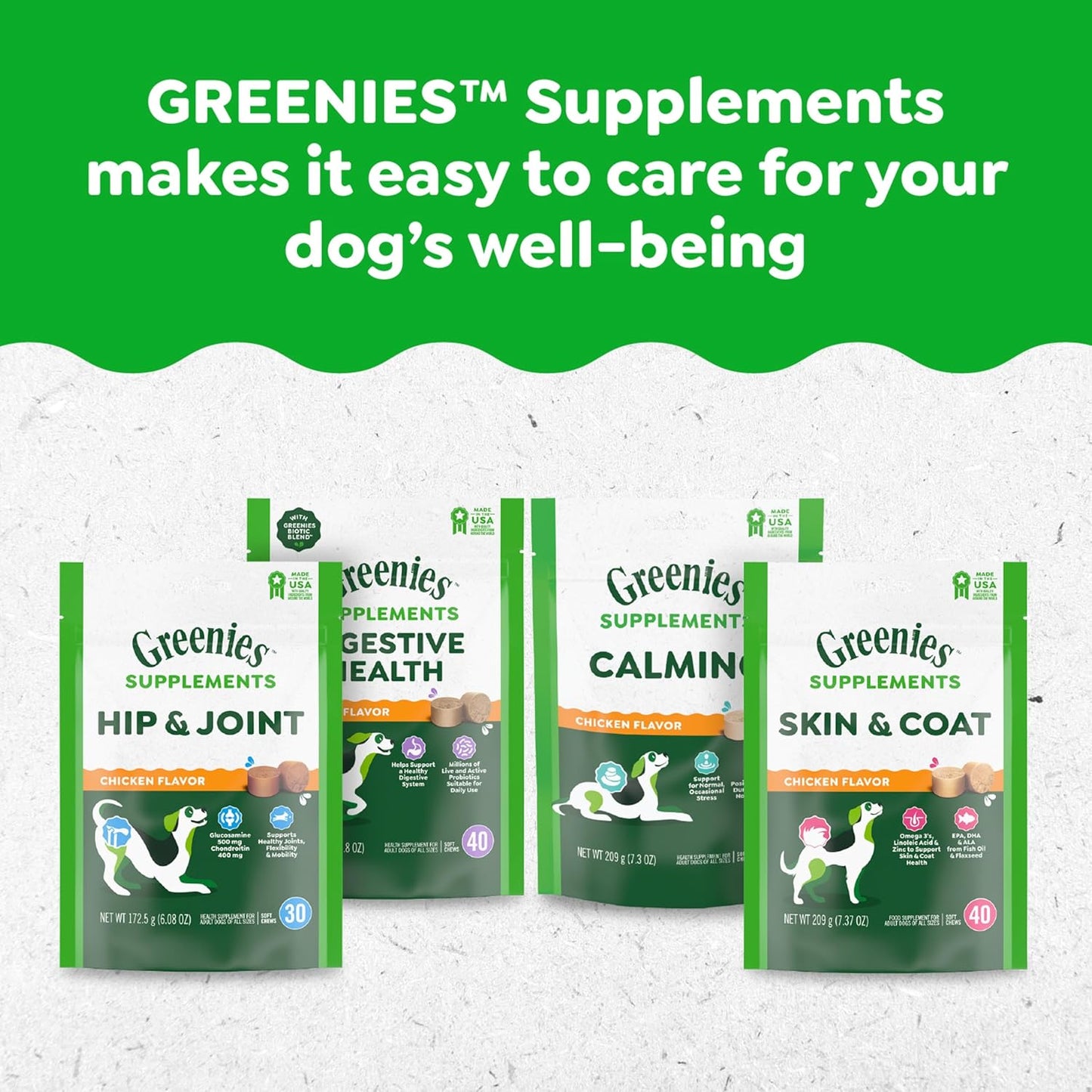 Dog Supplements 8-In-1 Multi-Benefit Dog Vitamins and Supplements Chicken Flavor, 15.5 Oz. Container, 80 Count