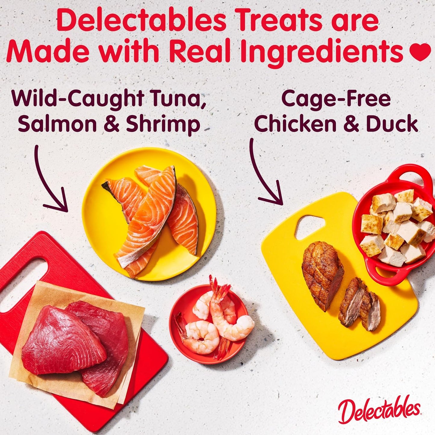 Delectables Lickable Spoon Handheld Wet Cat Treats Made with Real Chicken & Tuna, Creamy Puree, Mess Free, Quick & Easy, Grain-Free, No Added Fillers, No Added Preservatives, Variety Pack, 32Ct