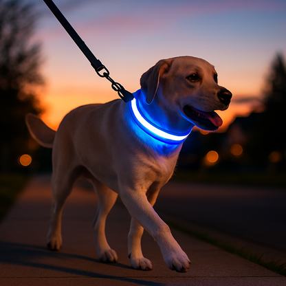 Glowhound LED Dog Collar - Rechargeable Night Safety Collar for Dogs | Ultra-Light & Adjustable