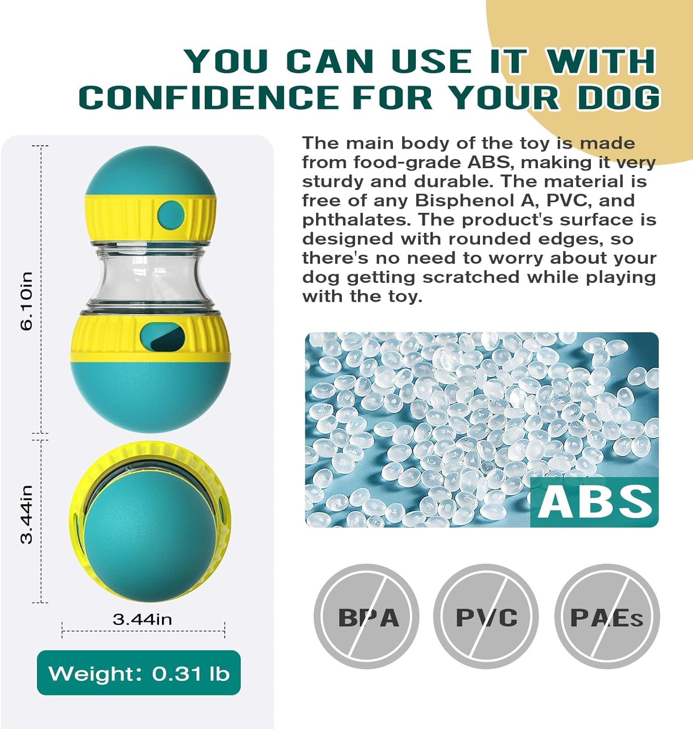 The Roll‑n‑Reward Enrichment Barbell  - Dog Puzzle Toy Adjustable Treat Dispensing Ball Food Dispenser 