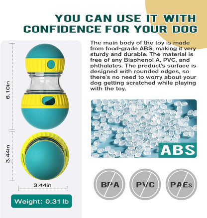 The Roll‑n‑Reward Enrichment Barbell  - Dog Puzzle Toy Adjustable Treat Dispensing Ball Food Dispenser 