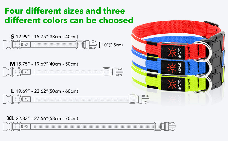Glowhound LED Dog Collar - Rechargeable Night Safety Collar for Dogs | Ultra-Light & Adjustable