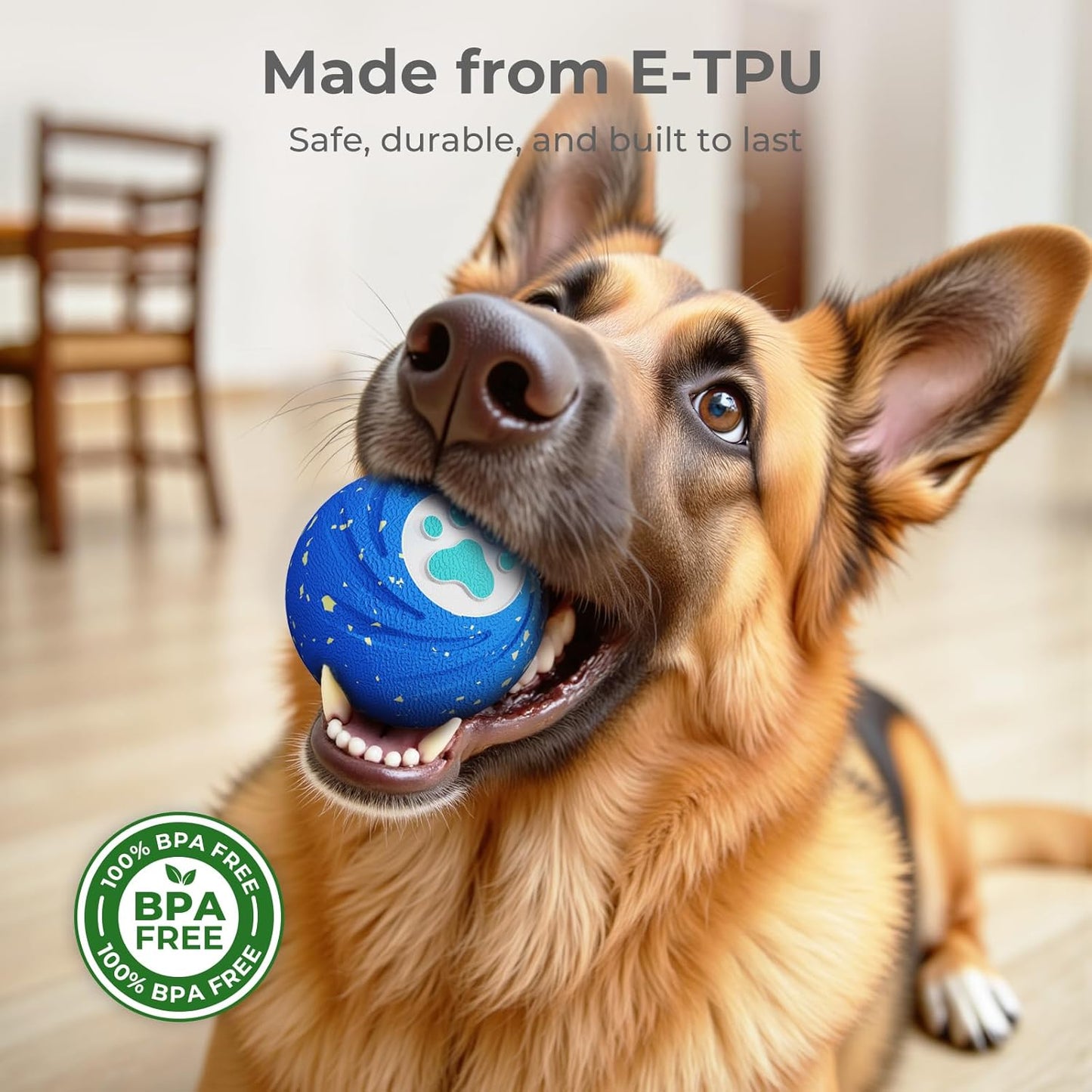 PupPursuit Power Ball Smart Interactive Dog Toys - Interactive Dog Ball for Medium & Large Dogs Durable E-TPU Dog Toy - Motion Activated Rolling Ball 