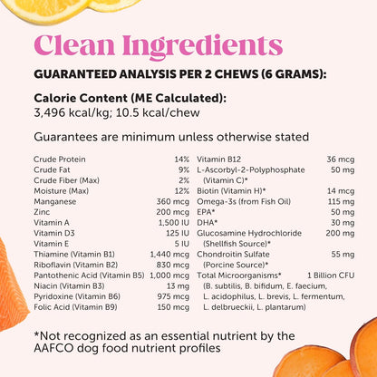 Multivitamin Dog Supplement - Glucosamine Chondroitin for Dogs, Probiotics, Omega Fish Oil, Dog Supplements & Vitamins, Vitamins for Skin and Coat Allergies, (Peanut Butter 90 Ct)