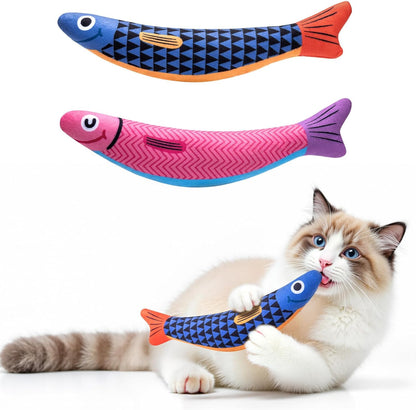 The CrinkleFin Kick Toy - Cat Toys With [5000Mg A+Natural Catnip &Silvervine] [Baby Grade] Soft Chew Kicker Cat Toys for Indoor Cats & Kittens